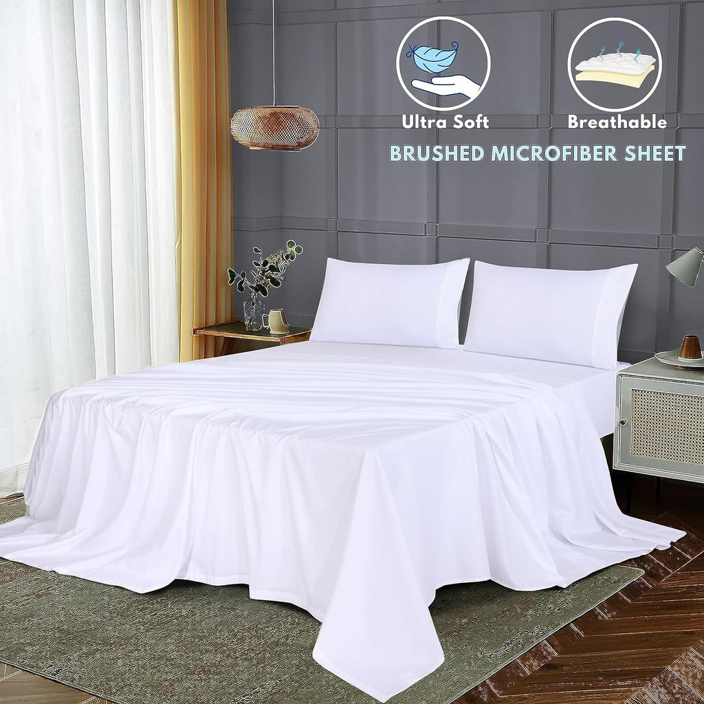 Set - Luxurious Silky Soft Microfiber Bedding - Cozy & Comfy - 15 inch Deep Pocket (Fits up to 17") Hotel Bed - 4 Pcs... - Image 5