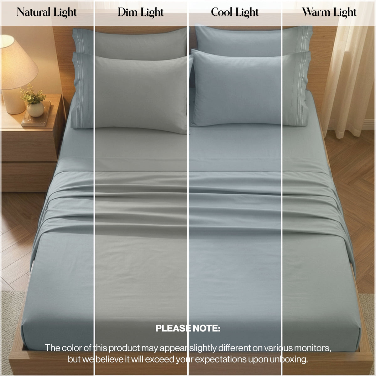 Bed Sheets - 6 Piece Ultra-Soft Microfiber Sheets Set, Deep Pocket Fitted Sheet, Flat Sheet & 4 Pillowcases, Breathab... - Image 4