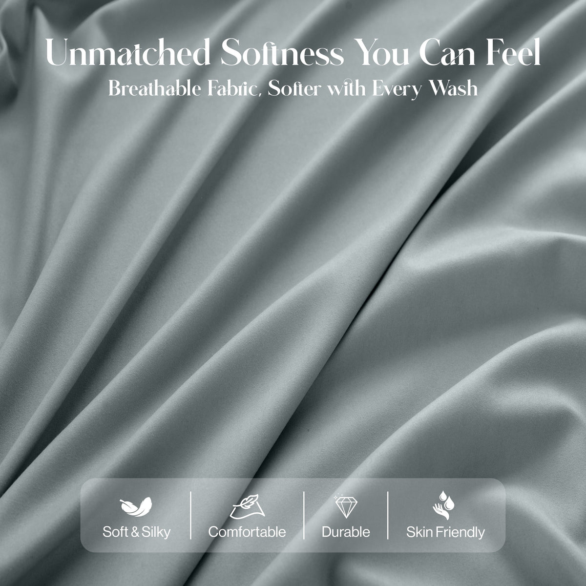 Bed Sheets - 6 Piece Ultra-Soft Microfiber Sheets Set, Deep Pocket Fitted Sheet, Flat Sheet & 4 Pillowcases, Breathab... - Image 5